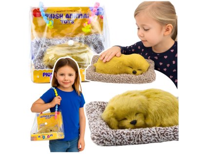 Labradorský Štěně s Jemným Kožíškem na Polštářku - Dekorativní Figurka s Taškou