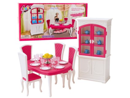 Luxusní Jídelní Set pro Panenky se Zastavou a Kredencí
