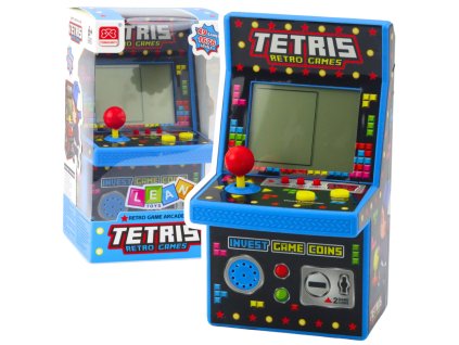 Mini Herní Automat Tetris Retro 49 Her 1676 Úrovní Modrý