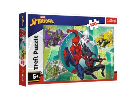 Puzzle 100 dílků - Disney Marvel Spiderman - Pajęcza maska - Vyrobeno v Polsku