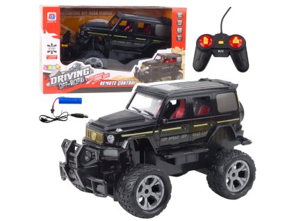 RC Terénní Auto Černé 1:12 s Osvětlením
