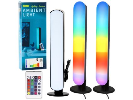RGB LED Ambientní Herní Lampy 2 ks s Dálkovým Ovladačem - Moderní Dekorace na Stůl
