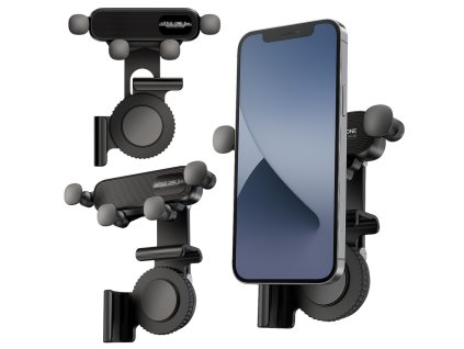 Univerzální otočný držák telefonu do auta na panel nebo displej, černý