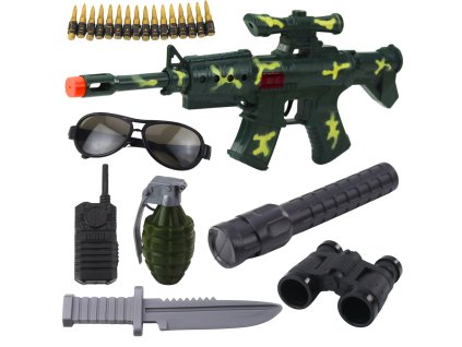 Vojenský akční set s realistickou puškou a příslušenstvím se zvukovým efektem