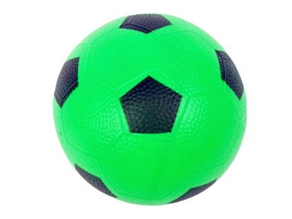 Zelený gumový míč s fotbalovým designem, průměr 16 cm - lehká a odolná hračka pro děti od 3 let
