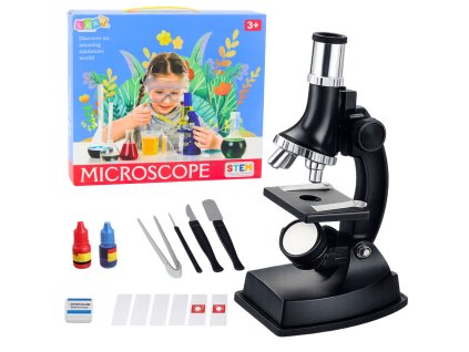 Edukativní dětský mikroskop s příslušenstvím, zvětšení 300x, barevný a odolný model