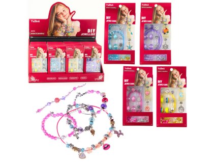 Sada pro Tvorbu Náramků DIY - Koraliky a Závěsky Mix pro Kreativní Dívky