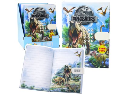 Dětský Pamiętník na Kód s Dinosaury a Melodií - Barevné Stránky pro Kreativitu