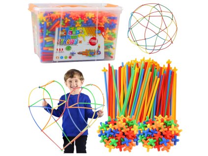 Kreativní Stavebnice Słomki Straws 1000 dílů 3D 4D v Kufříku