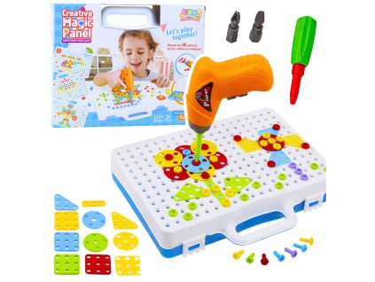 Kreativní Edukativní Set - Puzzle s Vrtákem v Kufříku, 151 ks pro Děti od 3 Let