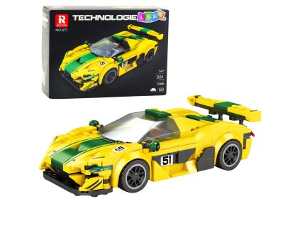 Stavebnice Závodní Auto P1 GTR 351 ks - Žluto-Zelené Modelování