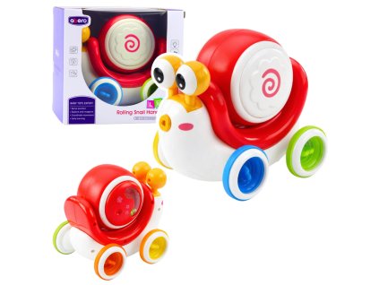 Dětský Edukační Interaktivní Šnek s Hudebním Bubínkem - Červený