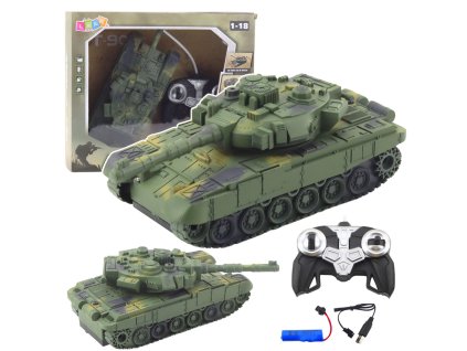 RC Tank T90 s Dálkovým Ovládáním, Světelnými a Zvukovými Efekty, Měřítko 1:18, Zelený