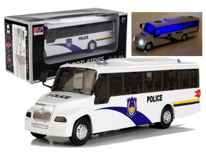 Model Autobusu Policejní Autobus Svítící Bílý