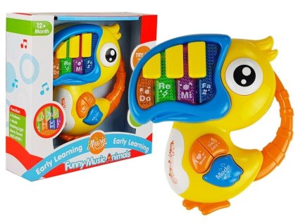 Interaktivní Dětské Pianko Papoušek Žluté