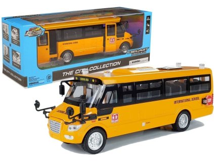 Kovový Školní Autobus s natahovacím motorem