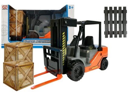 Vysokozdvižný Vozík s Paletou a Krabicemi