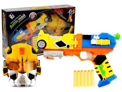 Pistole na Pěnové Šipky Robot 2v1 Maskou