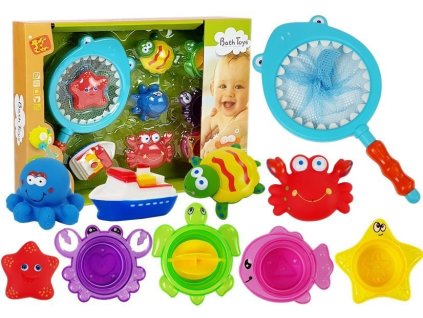 Hračky do Koupelny Síťka Podběrák Mořská Hvězda Želva