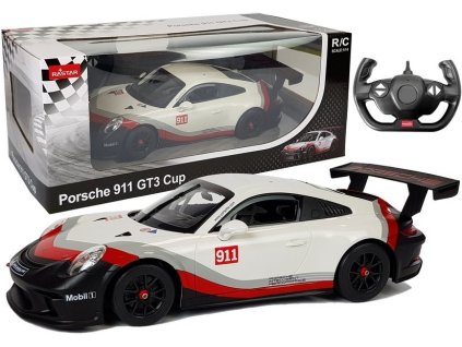 Dálkově ovládané auto R/C Porsche 911 GT3 CUP Rastar 1:14 Bílé