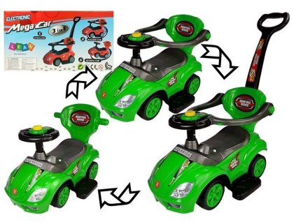 Dětské Odrážedlo s Chodítkem Mega Auto 3v1 Zelené