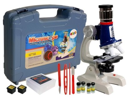 Velká Vědecká Kufříková Dětská Mikroskopická Sada 100x 400x 1200x