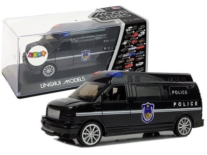 Auto Policie s natahovacím pohonem se světly a zvukem