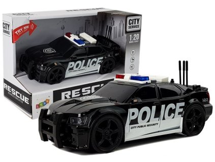 Auto Policie s Mechanickým Pohonem, Světly a Zvuky 1:20