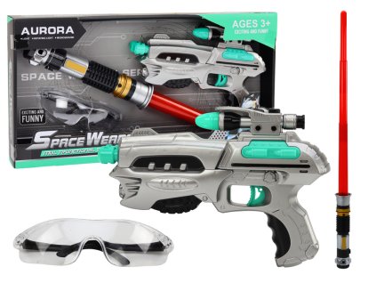 Sada Kosmický Světelný Meč Pistole Ochranné Brýle