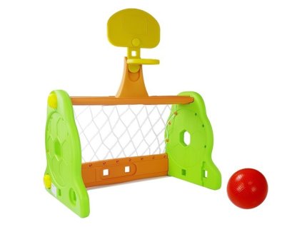 Fotbalová Branka a Basketbal 2v1 pro Děti Zeleno-Oranžová