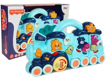 Interaktivní Dětská Hračka Lokomotiva Zvířecí Zvuky Zvuk Modrá