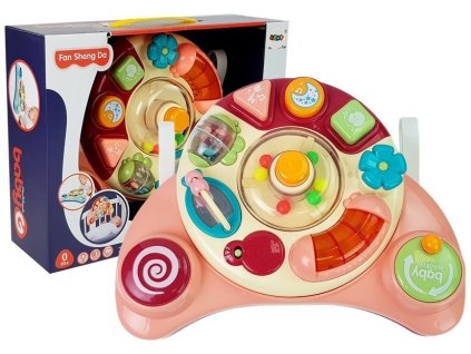 Interaktivní Herní Panel Pro Kojence Hudba Zvířecí Zvuky Růžová