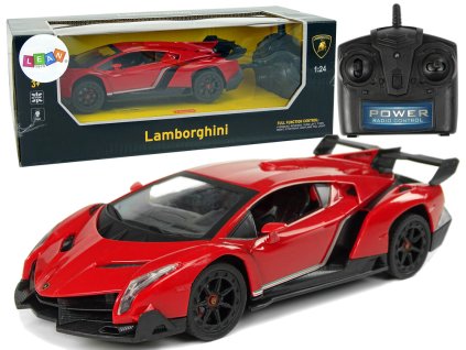 R/C Sportovní Auto 1:24 Lamborghini Veneno Červené 2.4 G Světla