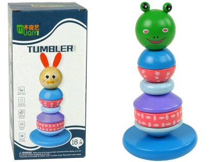 Dřevěná Vzdělávací Věž Žába Zelená Balancující Stavba