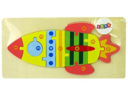 49260 2 sada drevenych puzzle raketa cisla