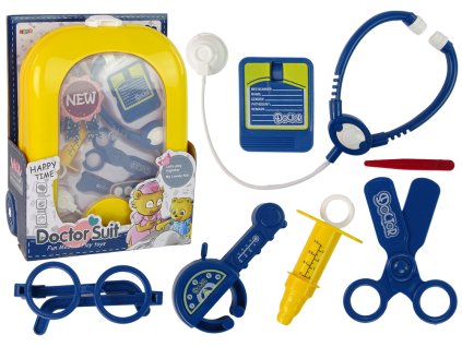 Lékařská sada v batohu Doktor Stetoskop Nůžky Žlutý