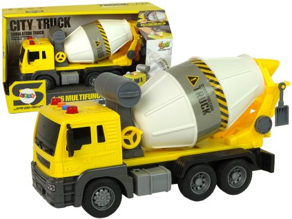 Žlutý otočný míchač betonu Zvuk Světla 1:16