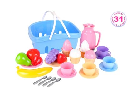 Sada Odpolední Svačinka Košík Ovoce Šálky Zmrzlina 7242