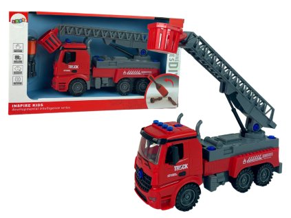 Hasičský Vůz K Rozebrání Červený DIY Šroubovák
