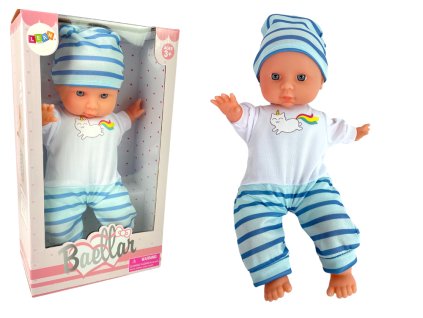 Panenka Miminko Modré Pruhované Pyžamo 30 cm