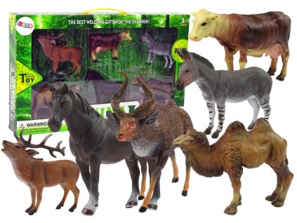 Sada Figurek Domácích a Lesních Zvířat - Jelen, Kráva