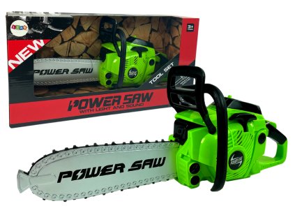 Elektrická řetězová pila pro kutily, zelená s realistickým zvukem