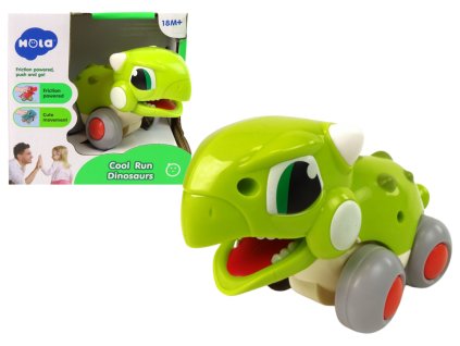 Zelený dinosaurus na kolečkách - figurka