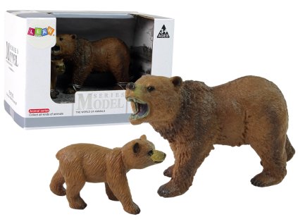 Sada 2 figurek Medvěd Grizzly s mládětem