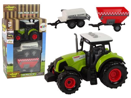 Velký Traktor LED Světla Zvuky 2 Stroje Farma Set