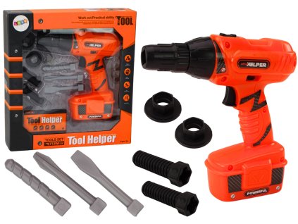 Bateriová Vrtačka pro Malé Kutili Oranžová Vrtáky Šroubky