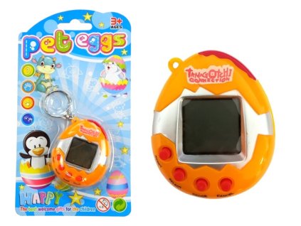 Tamagotchi ve Vajíčku Elektronická Hra Zvířátko Oranžová