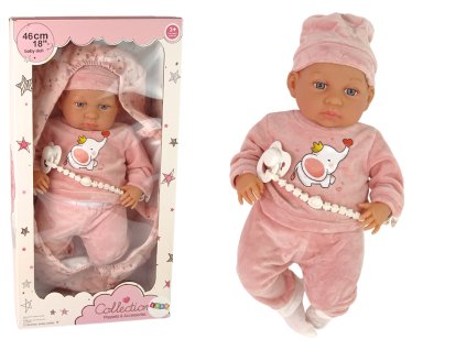 Panenka Miminko 46 cm Růžová Dudlík Zavinovačka Slůně