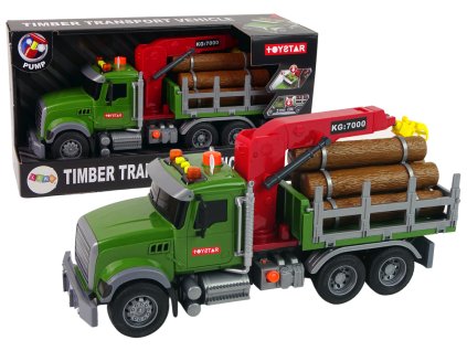 Nákladní Auto Jeřáb Přeprava Dřevěných Kmenů Zvuk