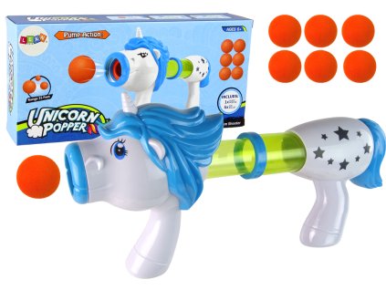 Jednorožcová pistole vystřelující měkké kuličky Modrá Růžová